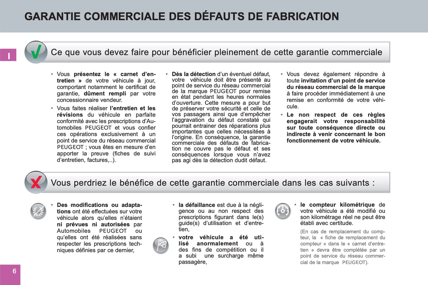 Peugeot Carnet D’entretien et de Garanties 2016 - 2020