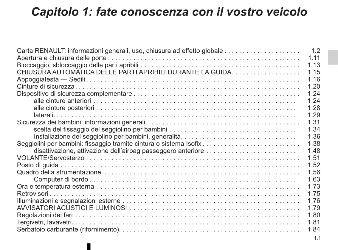 2015-2016 Renault Clio Owner's Manual | Italian