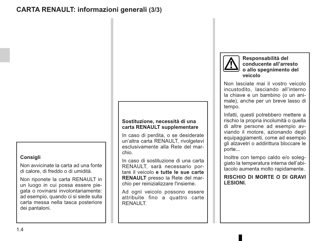 2015-2016 Renault Clio Owner's Manual | Italian