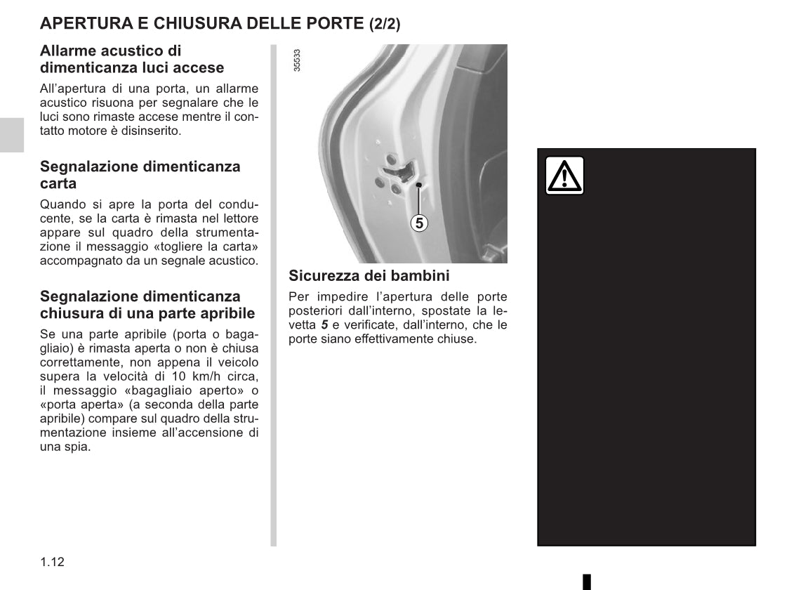 2015-2016 Renault Clio Owner's Manual | Italian