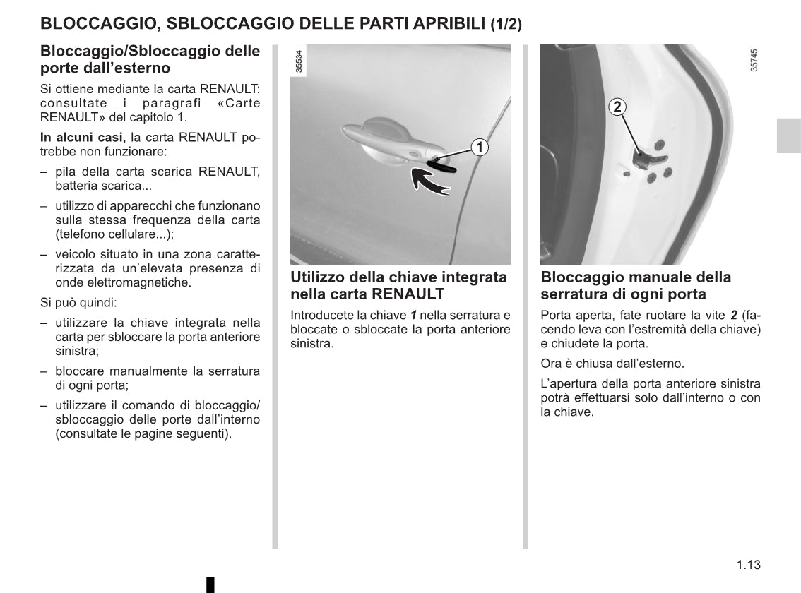 2015-2016 Renault Clio Owner's Manual | Italian