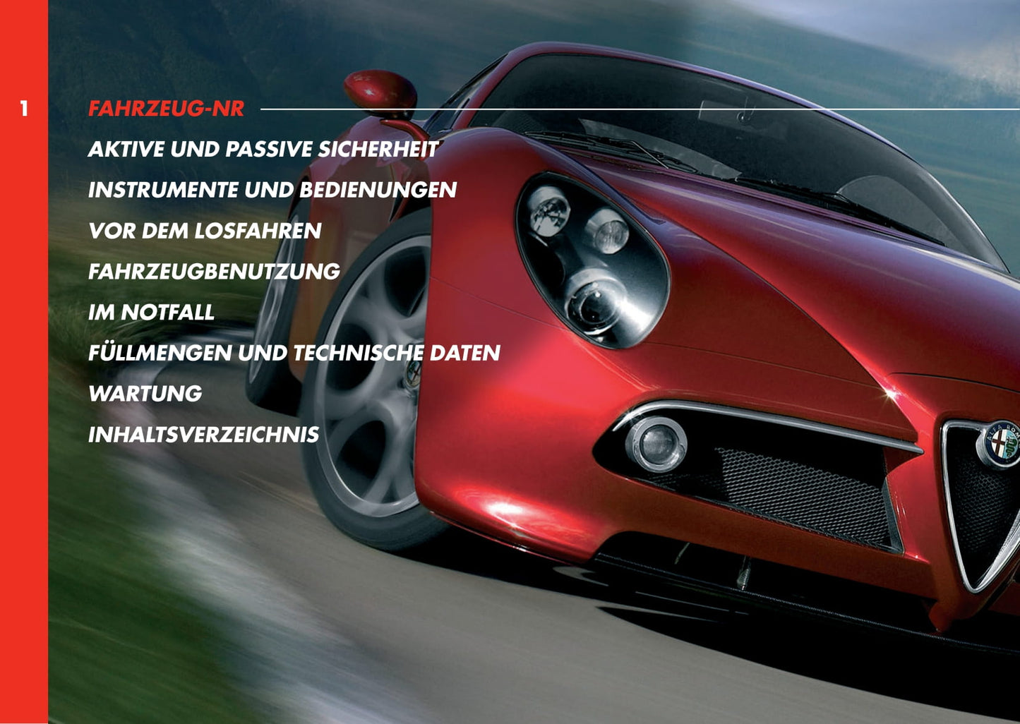 2008 Alfa Romeo 8C Manuel du propriétaire | Allemand