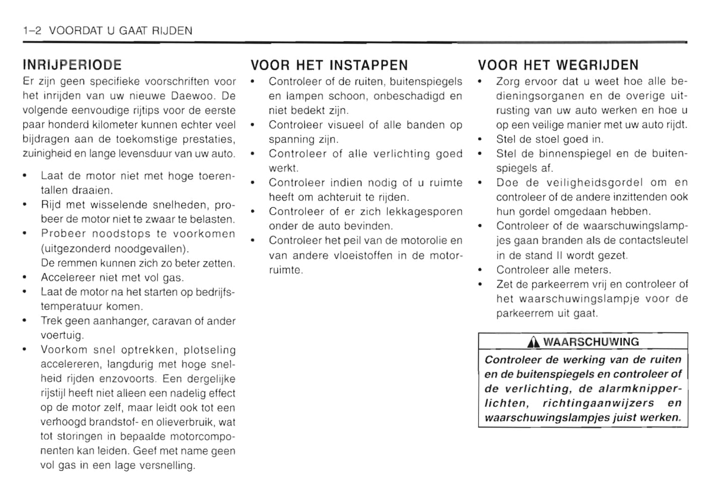 2001-2005 Daewoo Matiz Gebruikershandleiding | Nederlands