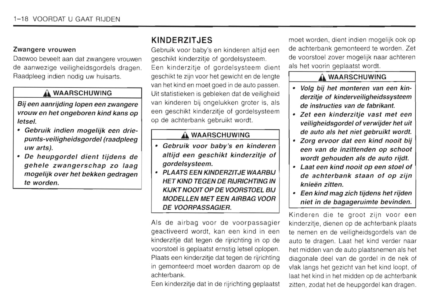 2001-2005 Daewoo Matiz Gebruikershandleiding | Nederlands