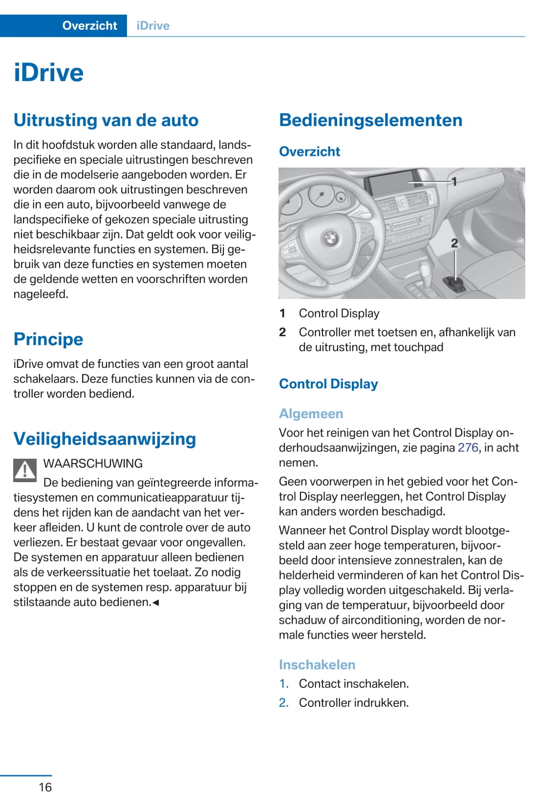 2017 BMW X3 Owner's Manual | Dutch