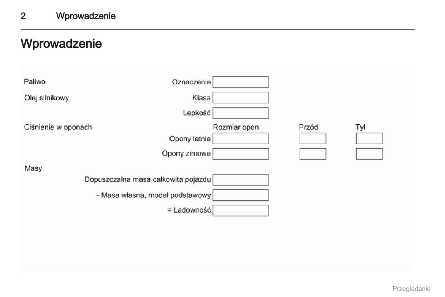 2012 Opel Astra Owner's Manual | Polish