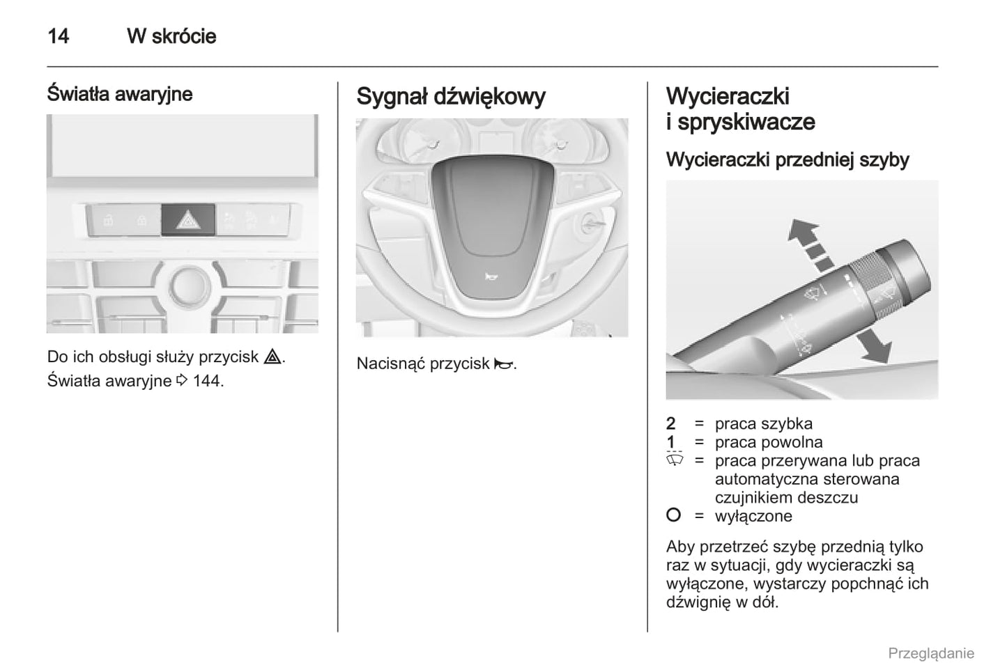 2012 Opel Astra Owner's Manual | Polish