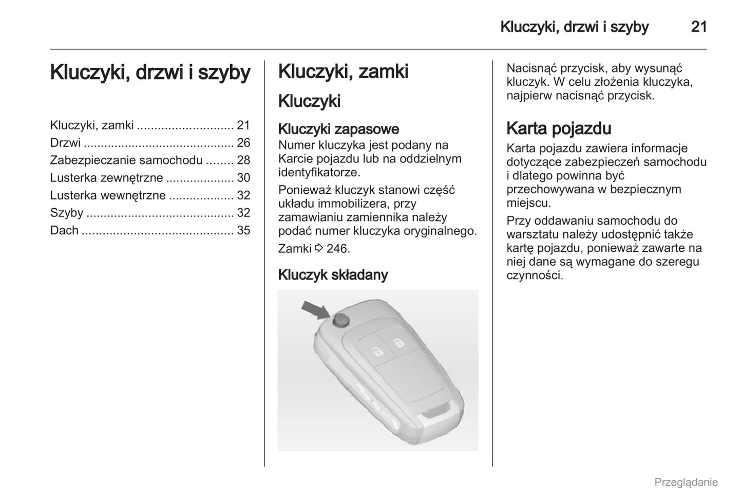 2012 Opel Astra Owner's Manual | Polish