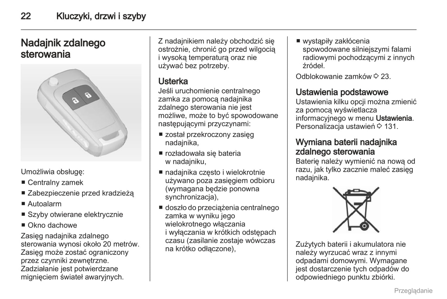 2012 Opel Astra Owner's Manual | Polish