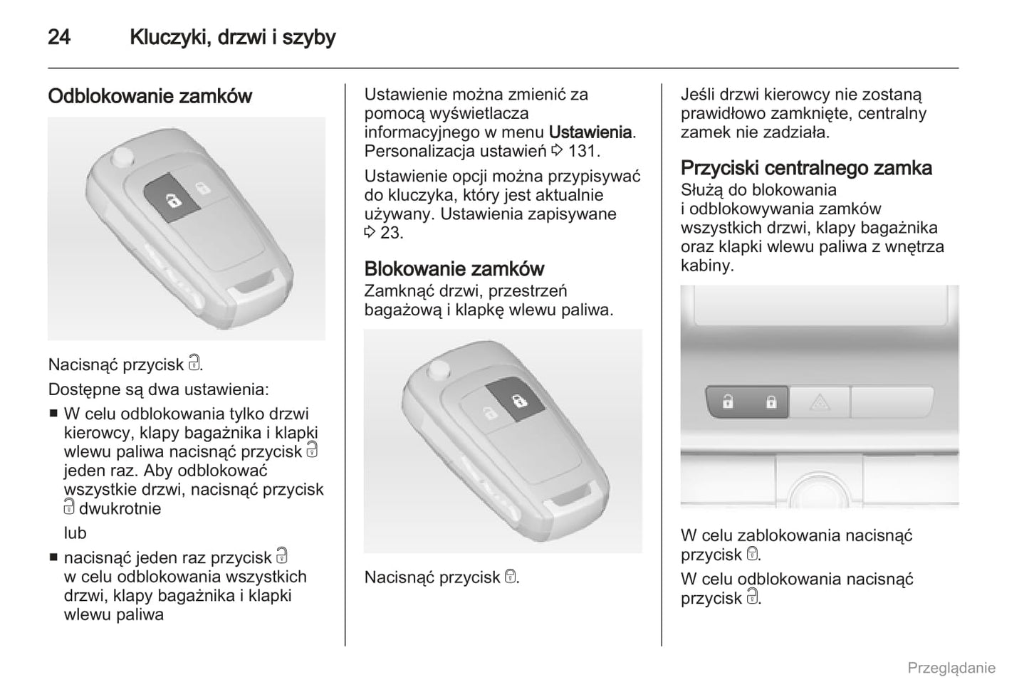 2012 Opel Astra Owner's Manual | Polish
