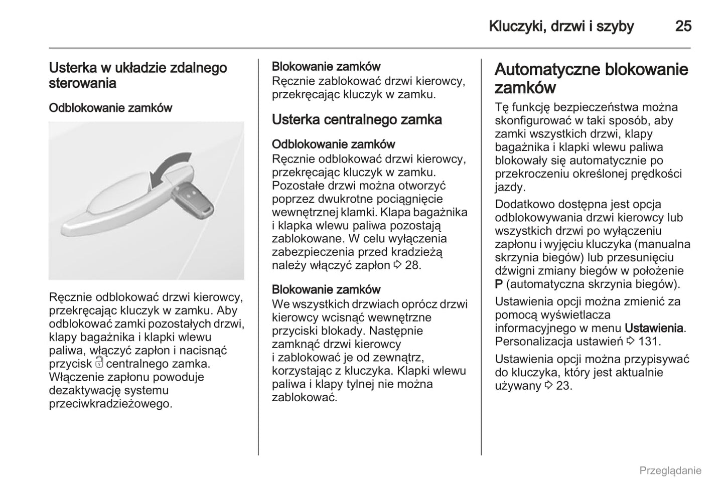 2012 Opel Astra Owner's Manual | Polish