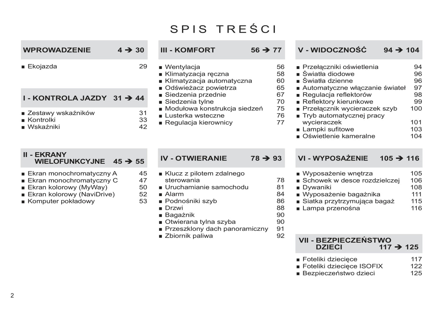 2011-2013 Citroën C4 Picasso/Grand C4 Picasso Owner's Manual | Polish