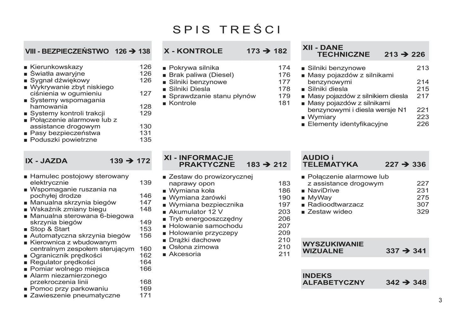 2011-2013 Citroën C4 Picasso/Grand C4 Picasso Owner's Manual | Polish