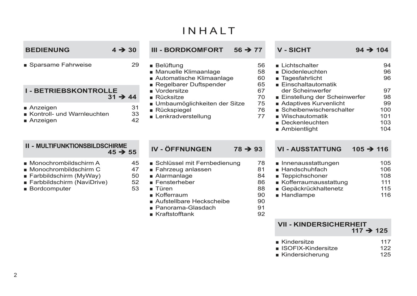 2011-2013 Citroën C4 Picasso/Grand C4 Picasso Owner's Manual | German