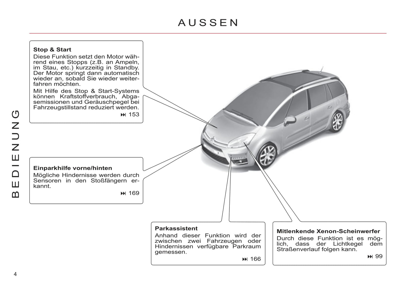 2011-2013 Citroën C4 Picasso/Grand C4 Picasso Owner's Manual | German