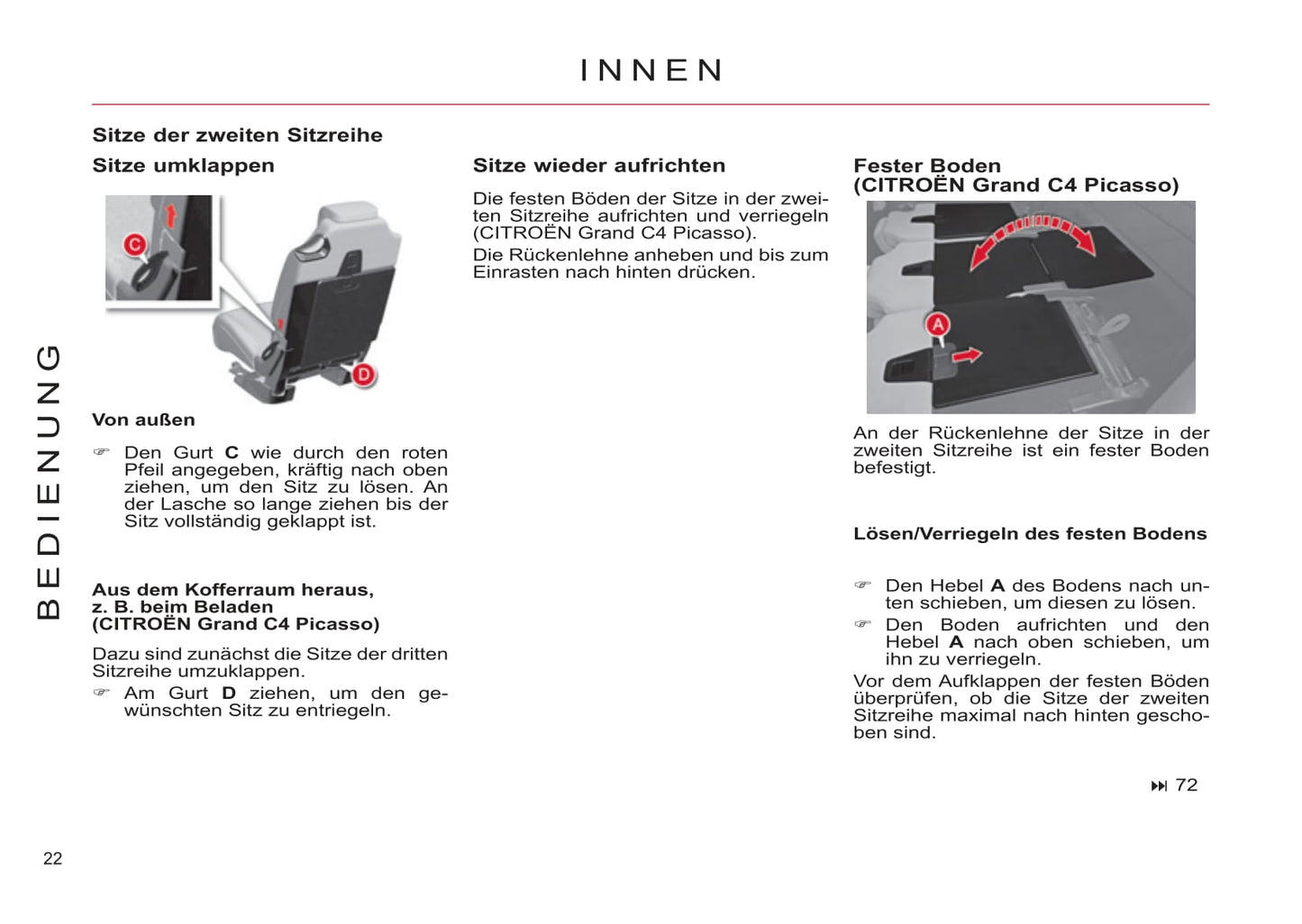2011-2013 Citroën C4 Picasso/Grand C4 Picasso Owner's Manual | German
