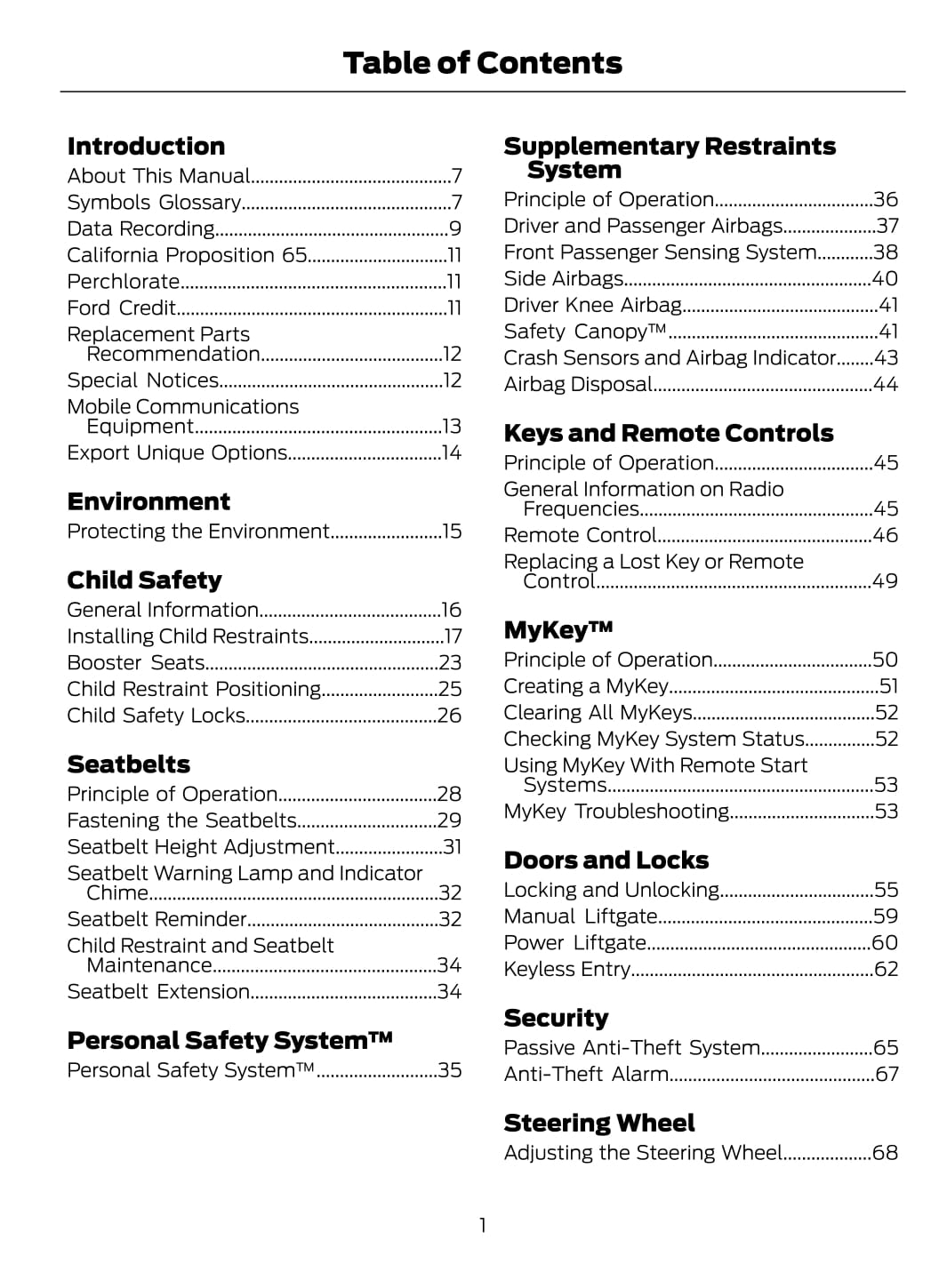 2017 Ford Escape Owner's Manual | English