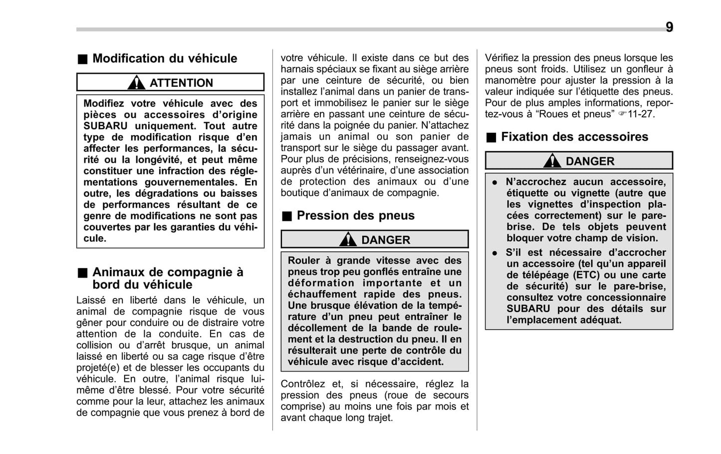 2017-2019 Subaru Legacy/Outback Manuel du propriétaire | Français