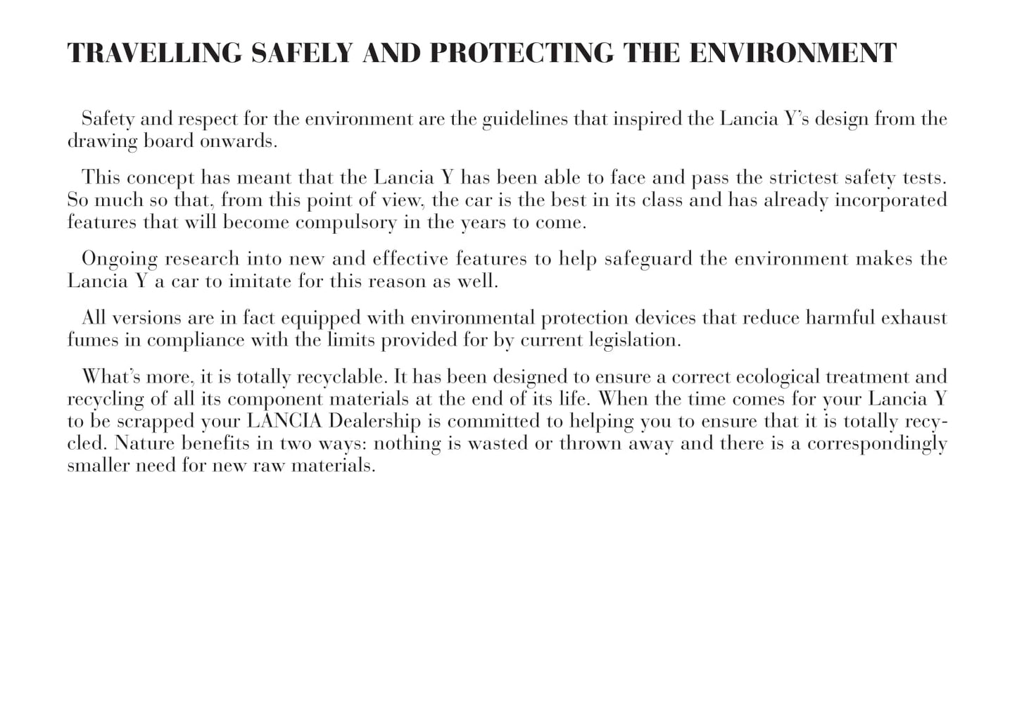 2001-2003 Lancia Ypsilon Gebruikershandleiding | Engels