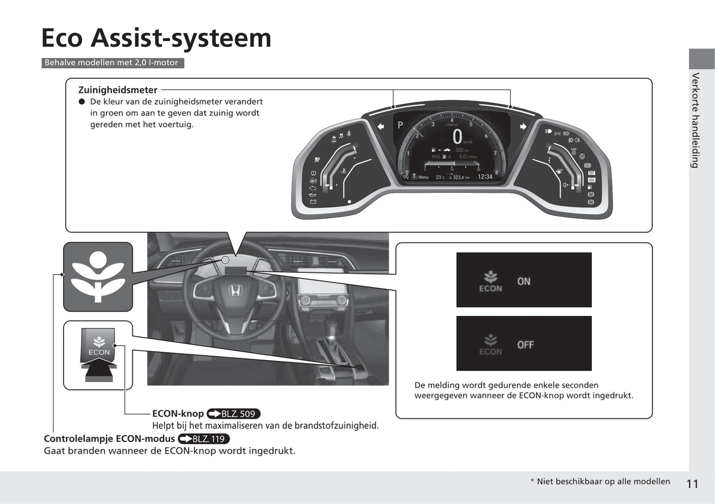 2018-2019 Honda Civic Hatchback Gebruikershandleiding | Nederlands