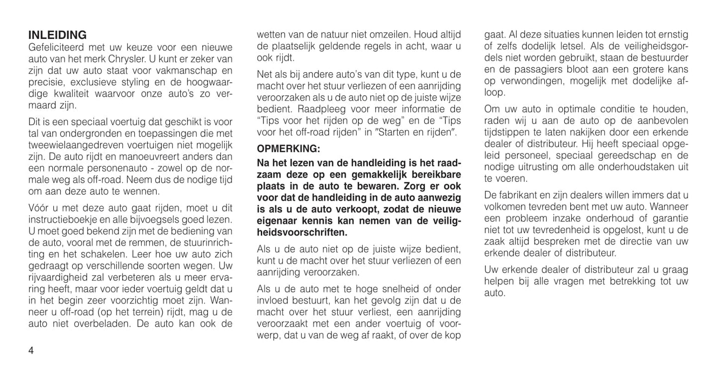 2011-2012 Jeep Grand Cherokee Owner's Manual | Dutch
