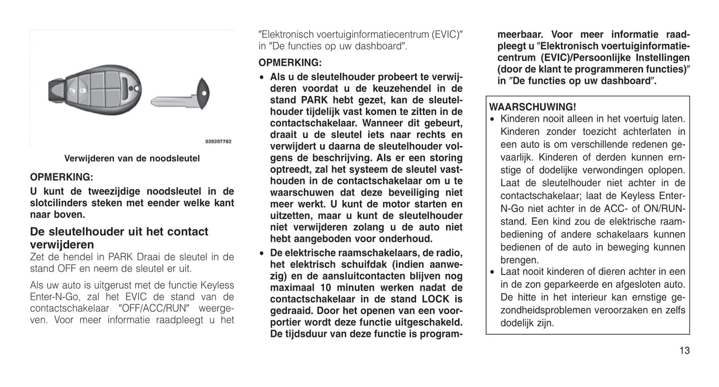 2011-2012 Jeep Grand Cherokee Owner's Manual | Dutch