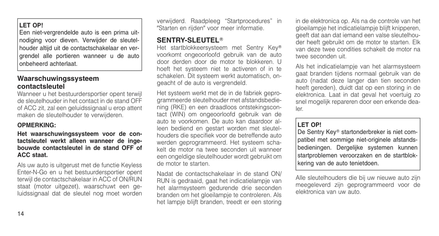 2011-2012 Jeep Grand Cherokee Owner's Manual | Dutch