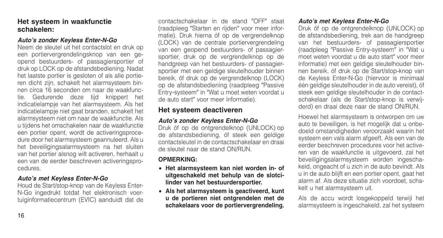 2011-2012 Jeep Grand Cherokee Owner's Manual | Dutch