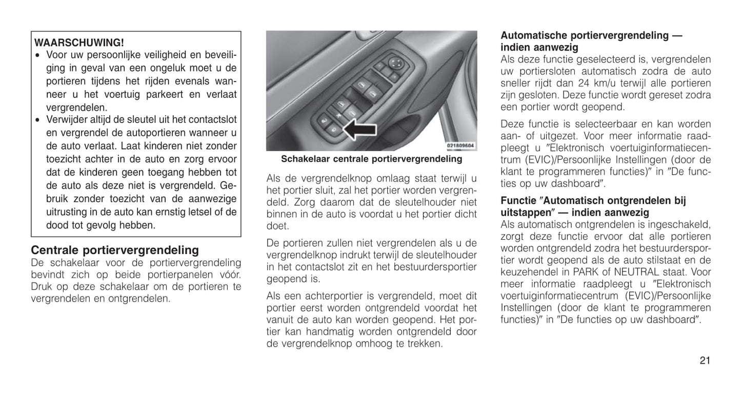 2011-2012 Jeep Grand Cherokee Owner's Manual | Dutch