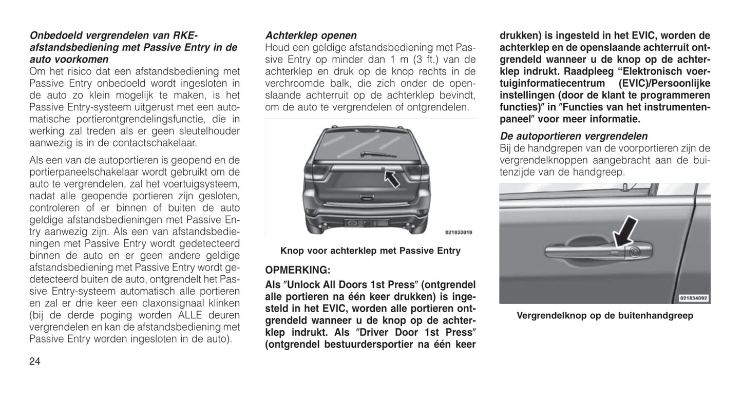 2011-2012 Jeep Grand Cherokee Owner's Manual | Dutch