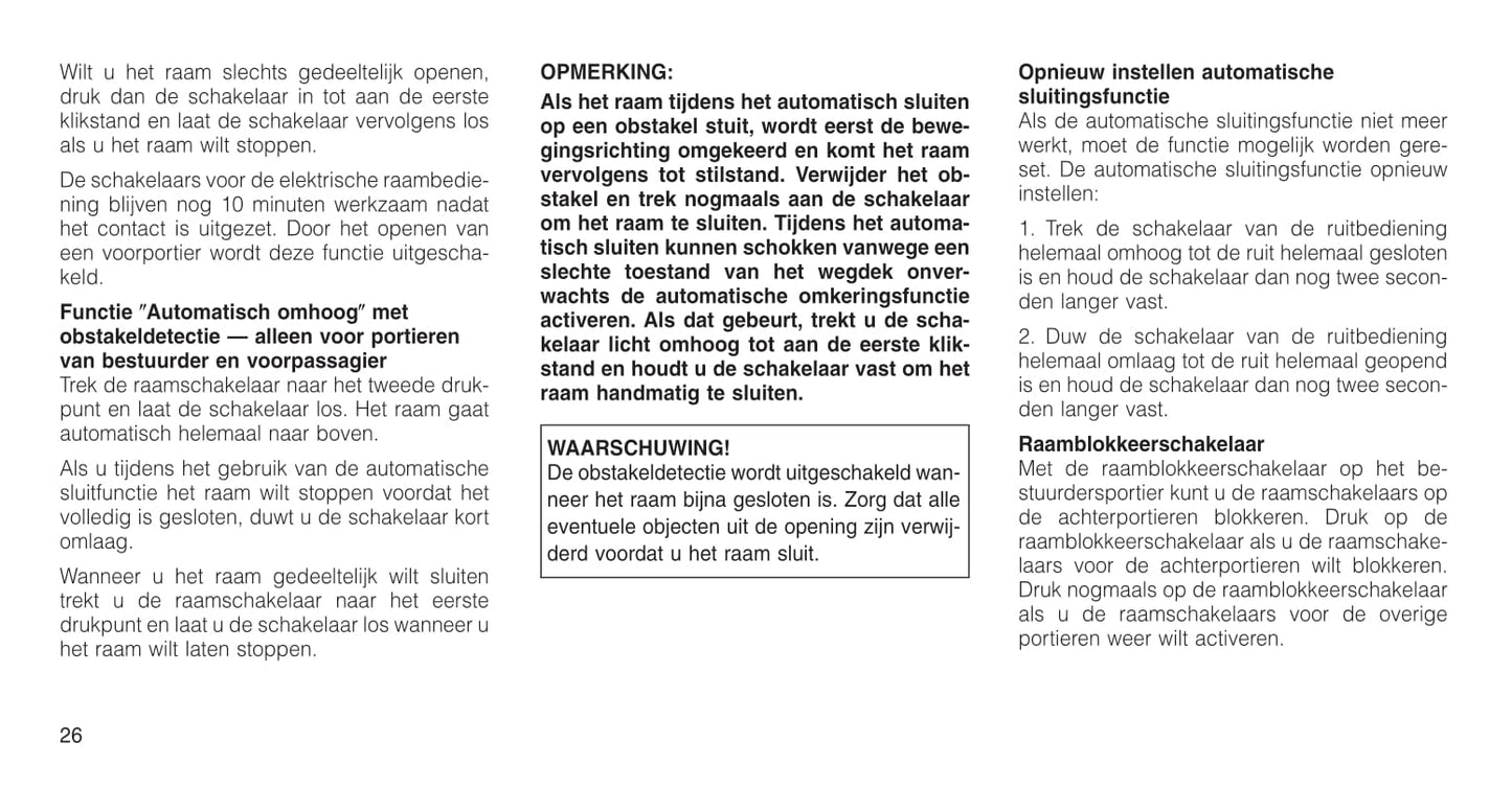 2011-2012 Jeep Grand Cherokee Owner's Manual | Dutch
