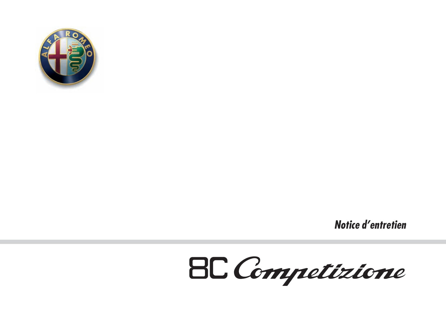 2008 Alfa Romeo 8C Gebruikershandleiding | Frans