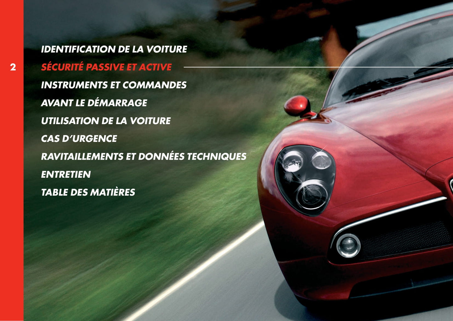 2008 Alfa Romeo 8C Gebruikershandleiding | Frans
