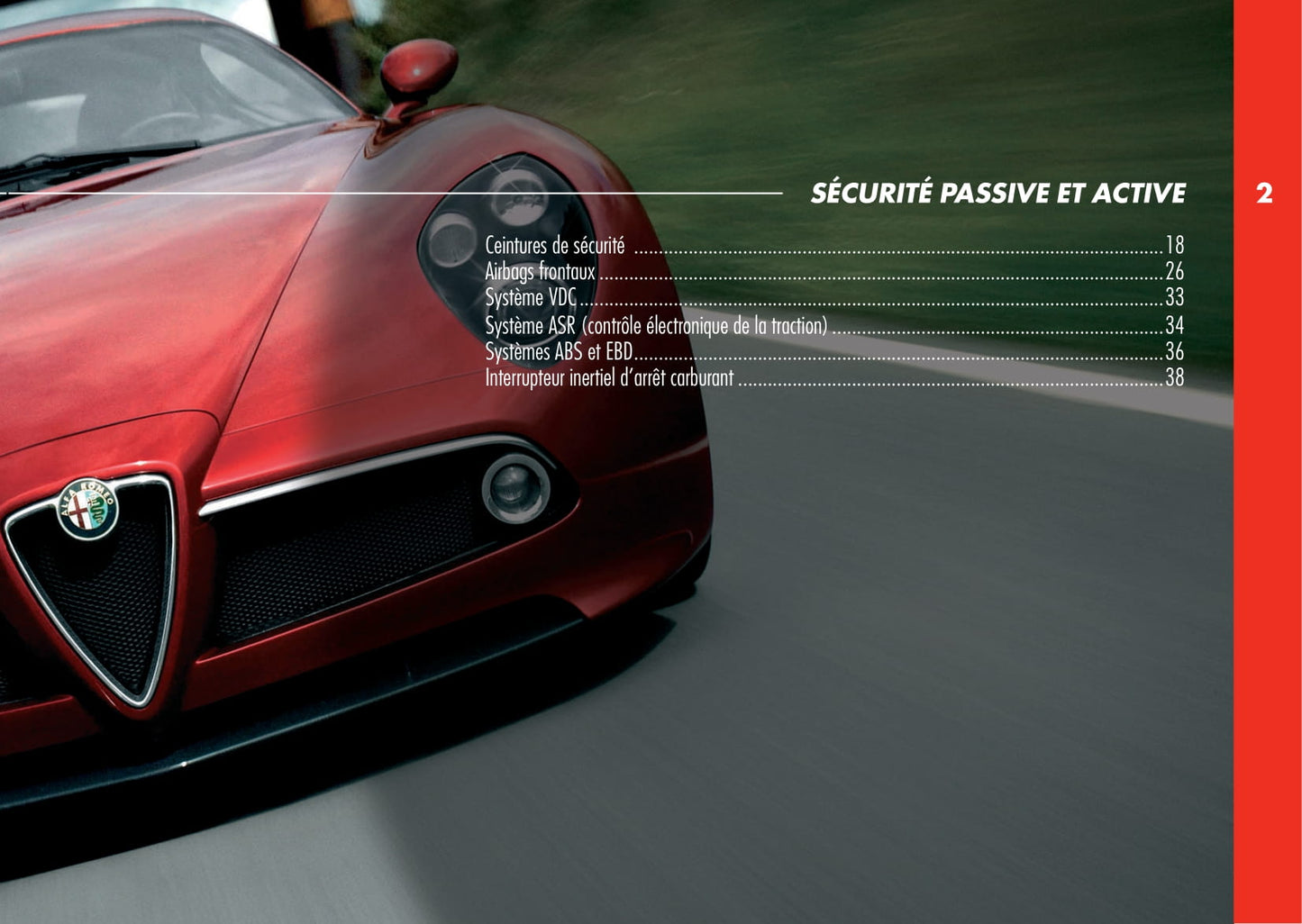 2008 Alfa Romeo 8C Gebruikershandleiding | Frans