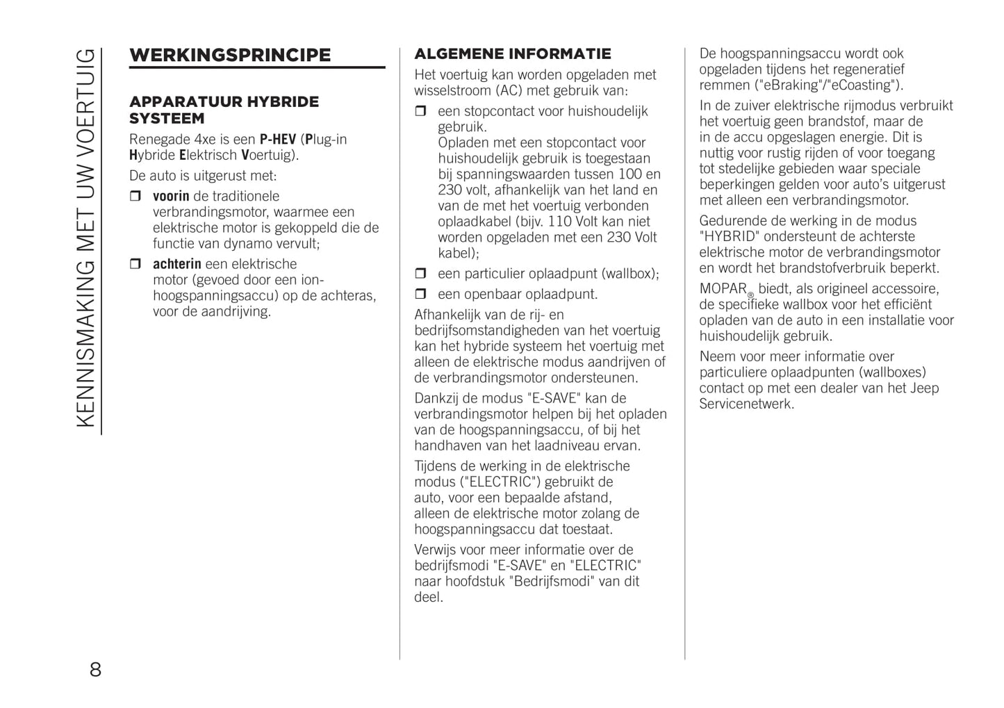 2020-2021 Jeep Renegade 4xe Supplement Handleiding | Nederlands