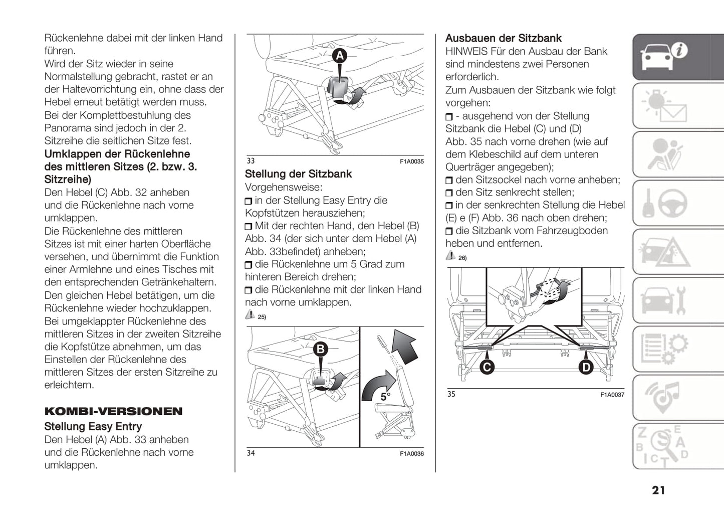 2018-2019 Fiat Ducato Base Camper Owner's Manual | German