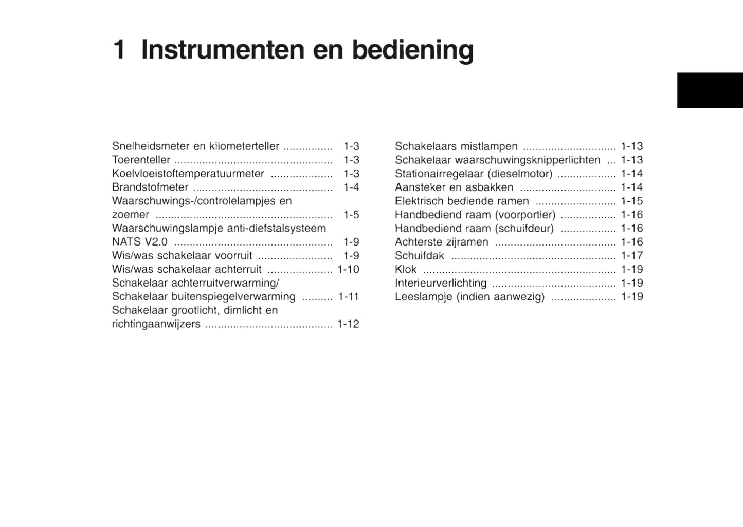 1997 Nissan Serena Gebruikershandleiding | Nederlands