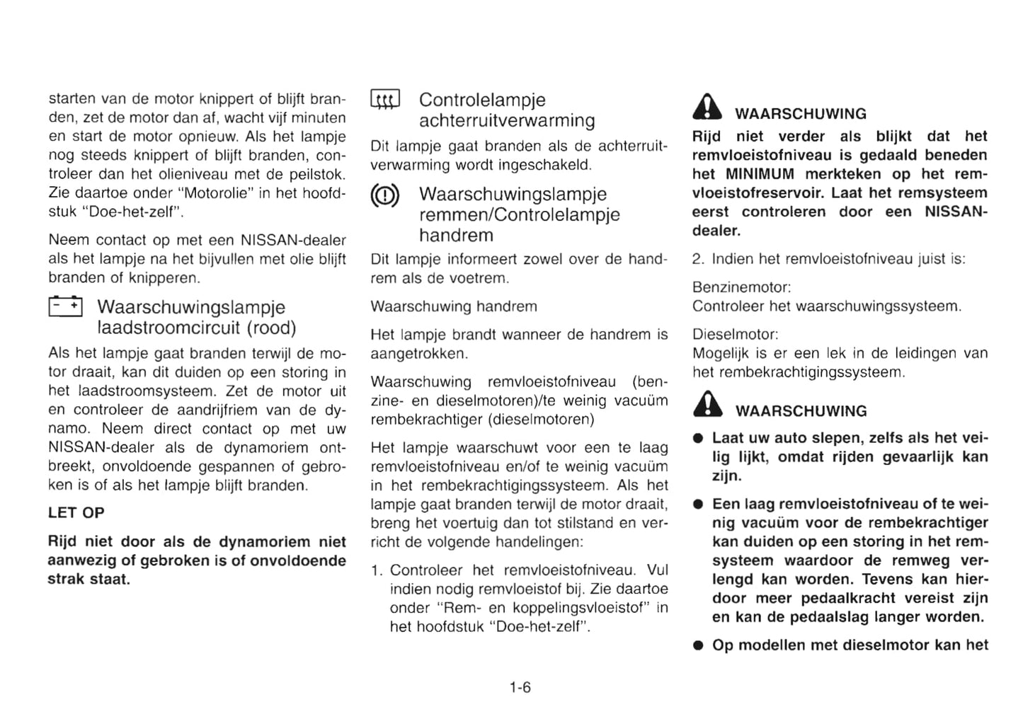 1997 Nissan Serena Gebruikershandleiding | Nederlands