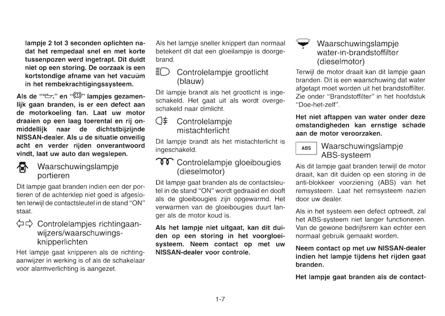 1997 Nissan Serena Gebruikershandleiding | Nederlands