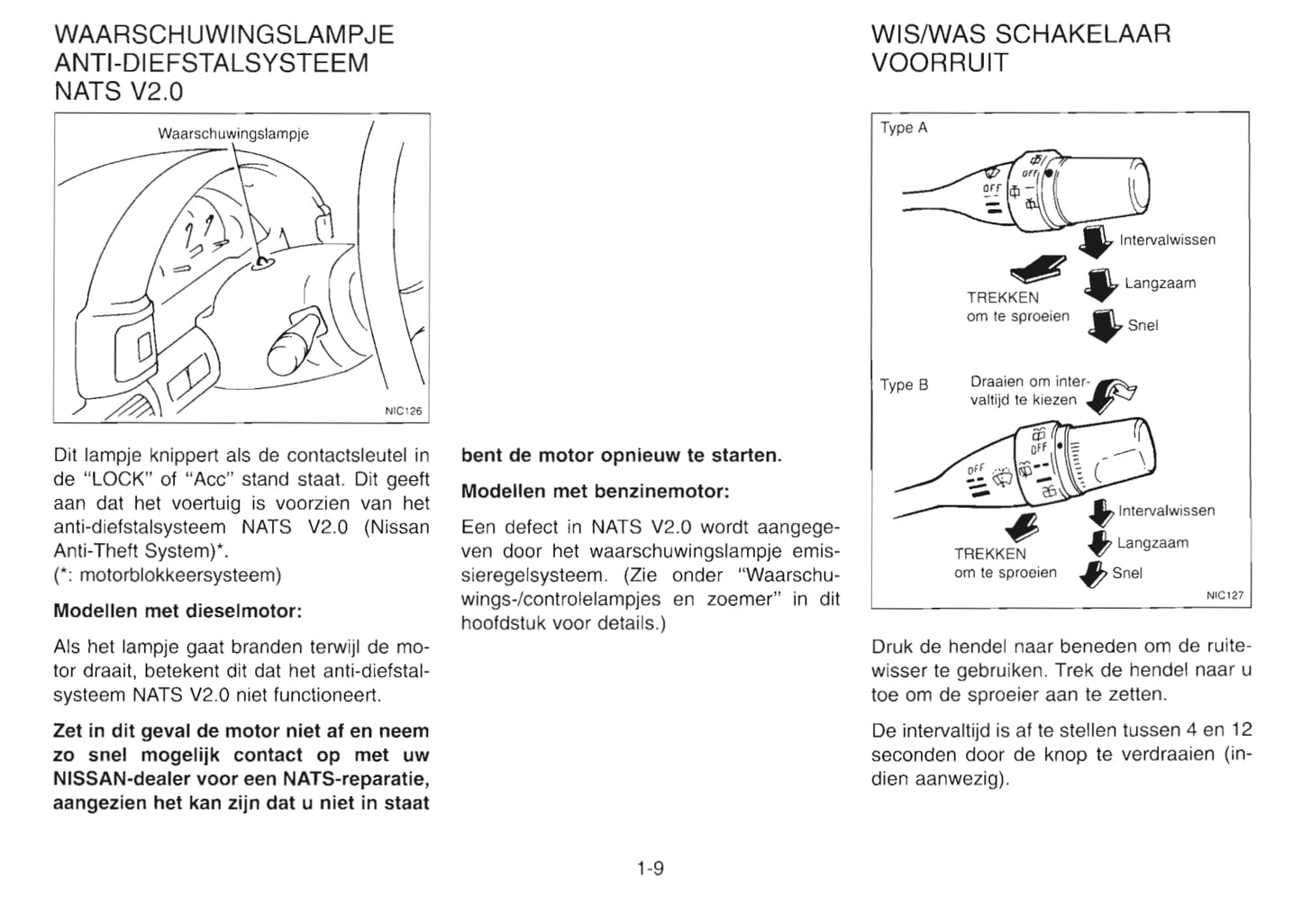 1997 Nissan Serena Gebruikershandleiding | Nederlands