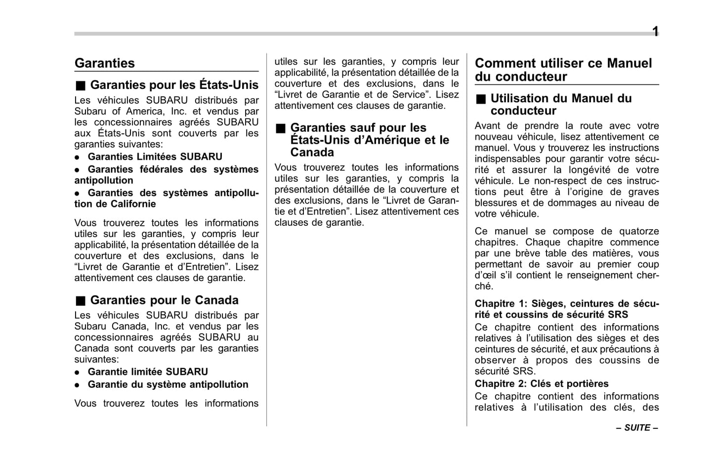 2016-2019 Subaru Impreza Bedienungsanleitung | Französisch