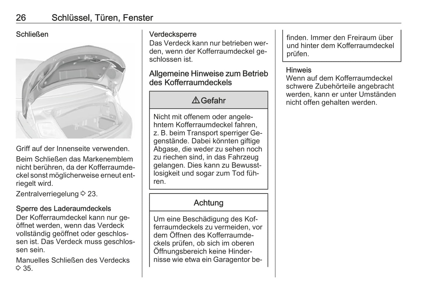 2016 Opel Cascada Owner's Manual | German