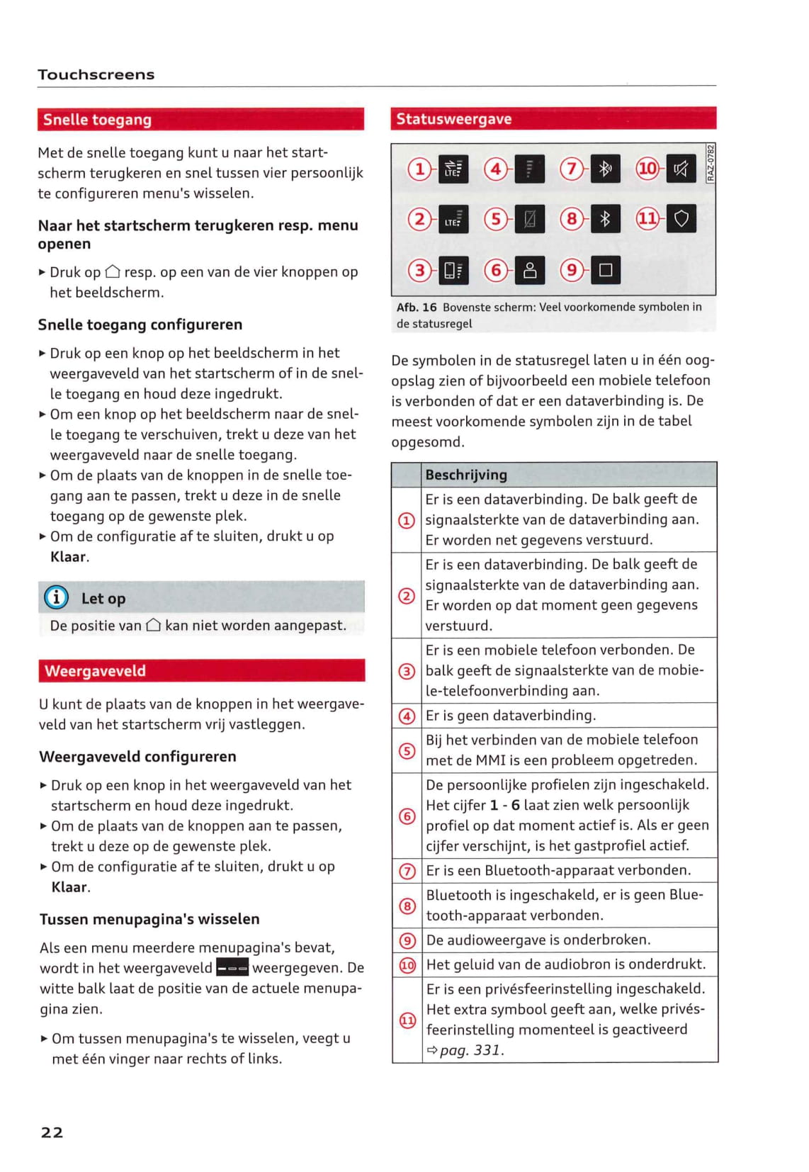 2018-2023 Audi e-tron Bedienungsanleitung | Niederländisch
