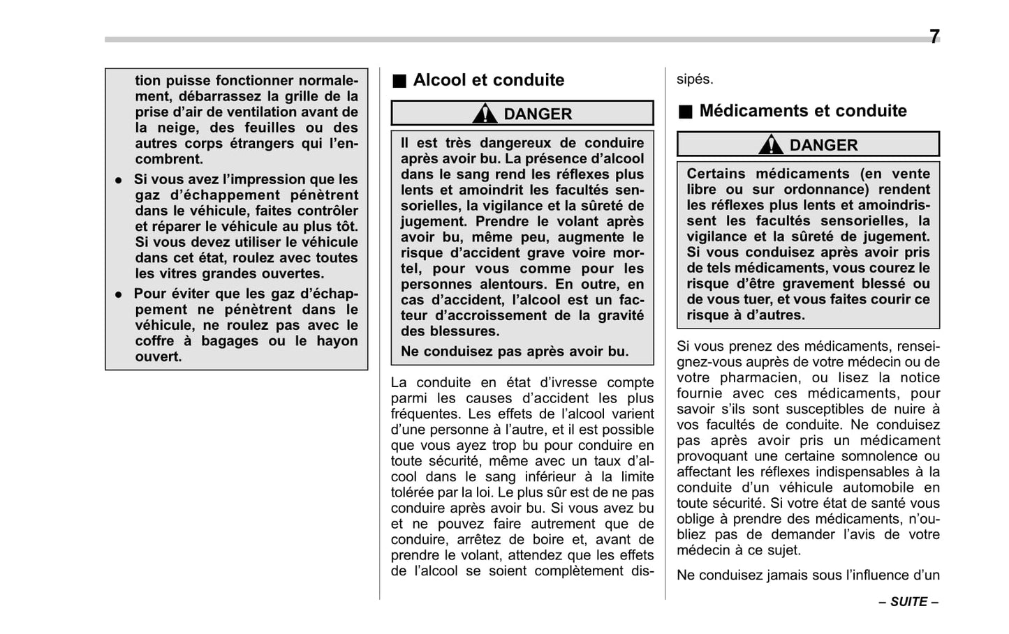 2010 Subaru Impreza Owner's Manual | French