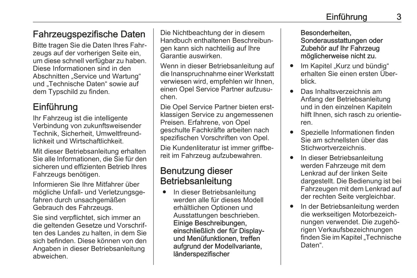 2018-2019 Opel Vivaro Owner's Manual | German