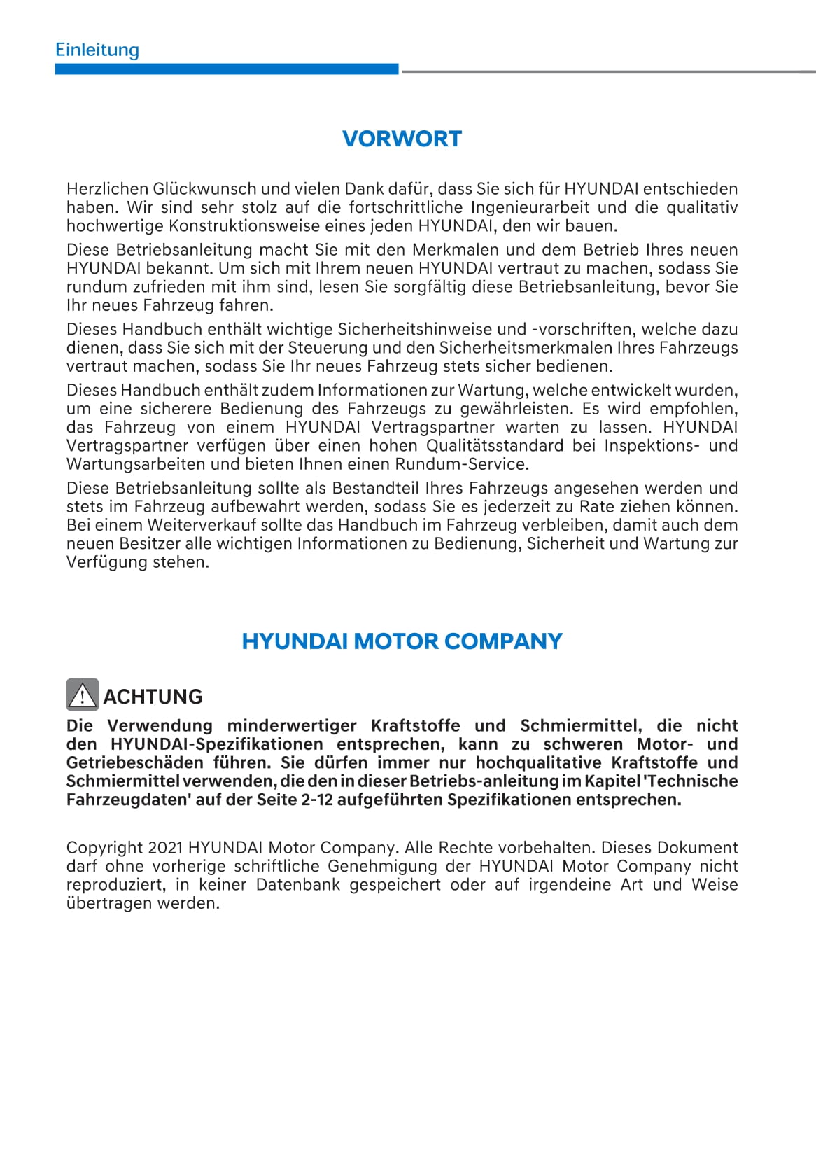 2021-2022 Hyundai i20 N Owner's Manual | German