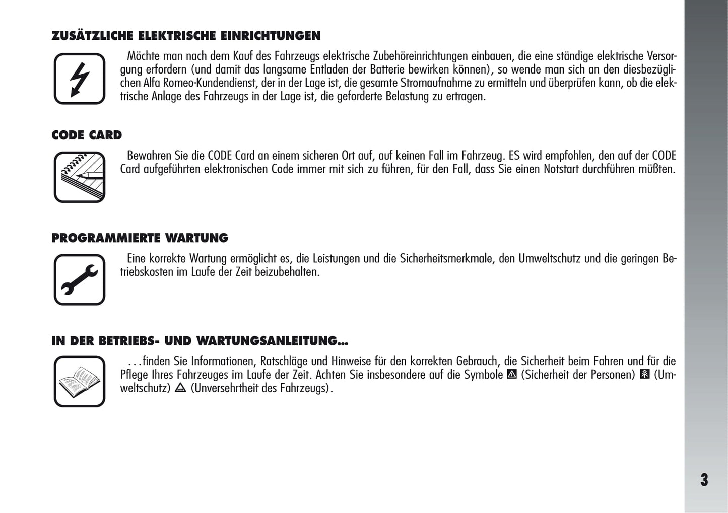 2005-2011 Alfa Romeo 147 GTA Owner's Manual | German