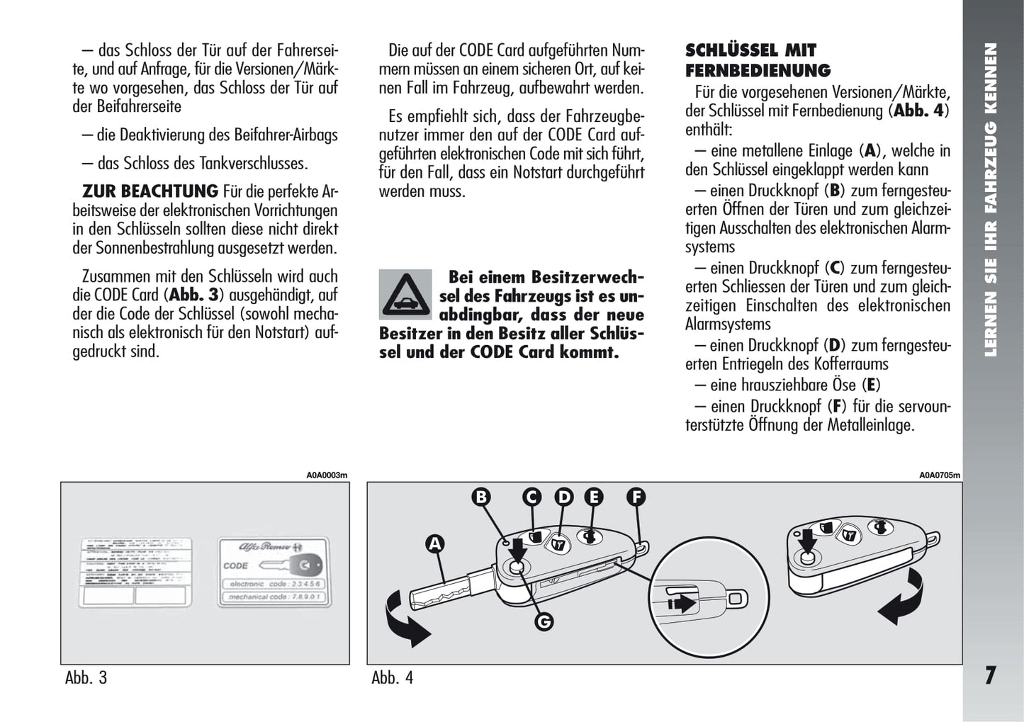 2005-2011 Alfa Romeo 147 GTA Owner's Manual | German