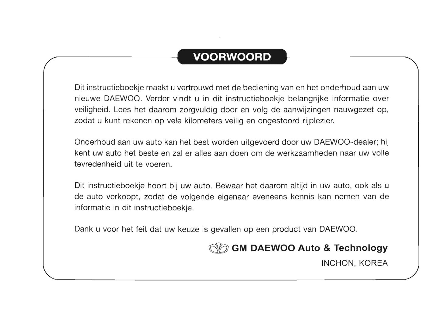 1999-2003 Daewoo Nubira Gebruikershandleiding | Nederlands