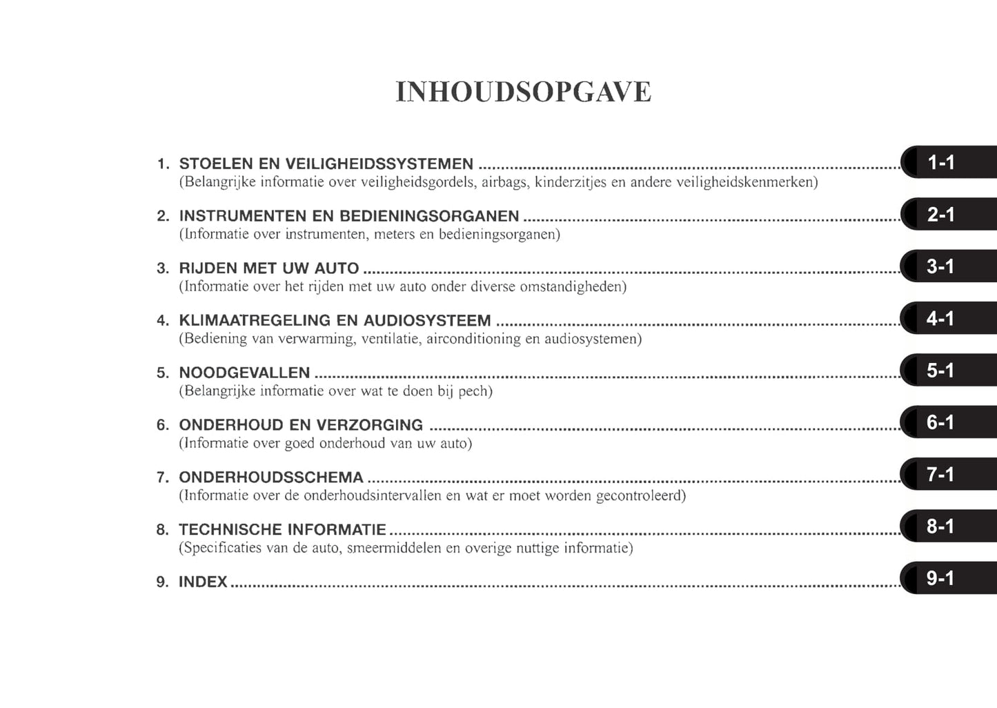 1999-2003 Daewoo Nubira Gebruikershandleiding | Nederlands